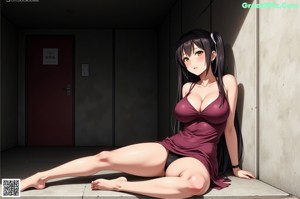 Anime girl with brown eyes and a white shirt.