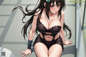 Anime girl with brown eyes and a white shirt.